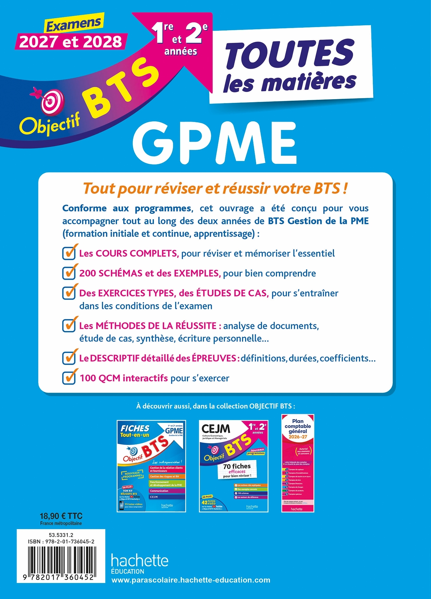 Objectif BTS GPME (1re et 2e années) - Toutes les matières, examens 2027-2028 - Jacqueline Thédié, Emeline Guihal, Amaya Geronimi, Laurent Modolo, Sophie Catinaud, Bruno Bonnefous, Emilie Dhérin, Corinne Denis, David Leccia, Marc Geronimi - HACHETTE EDUC