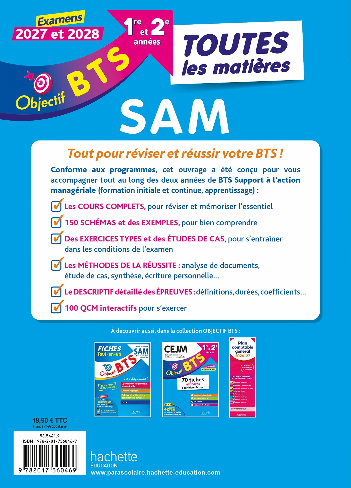 Objectif BTS SAM (1re et 2e années) - Toutes les matières, examens 2027-2028 - Anne Christine Dray, Florence Fournier, Delphine Roberjot Duthion, Corinne Denis, Bruno Bonnefous, Marc Geronimi, David Leccia, Emilie Dhérin, Oscar Torres Vera - HACHETTE EDUC