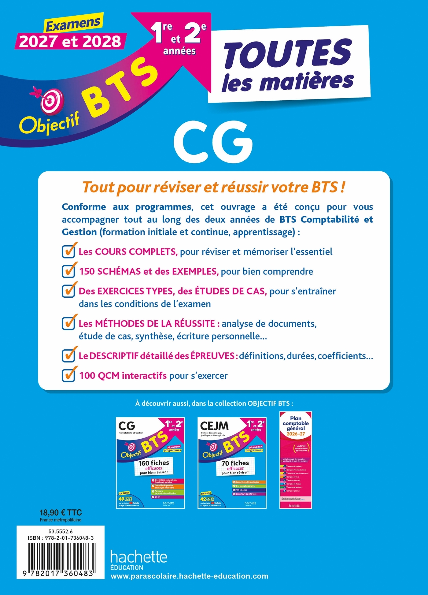 Objectif BTS CG (1re et 2e années) - Toutes les matières, examens 2027-2028 - Michel Coucoureux, Emilie Dhérin, Corinne Denis, Mohamed Kébli, Rébecca Licart, Nathalie Rubaud, Gildas Speno, Bruno Bonnefous, Marc Geronimi, David Leccia, Nathalie Gillet - HA