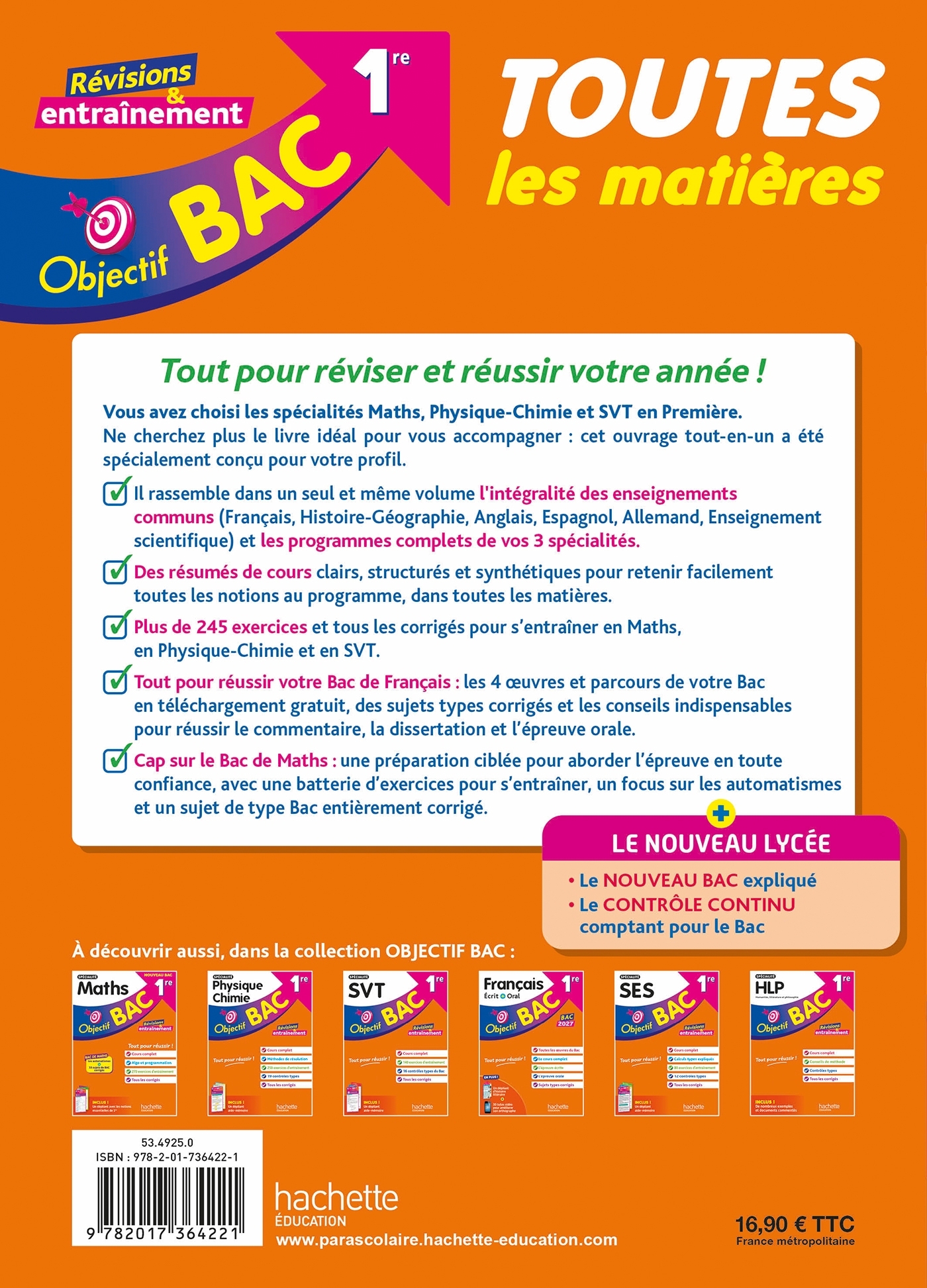 Objectif BAC TLM 1re Spé Maths Physique-chimie SVT enseignements communs BAC 2027 - Isabelle Lisle, Sébastien Zardet, Laëtitia Lefèvre, Arnaud Léonard, Caroline Garnier, Michaël Salaün, Véronique Veyrier-Milan, Nathalie Thau, Pierre Binz, Sébastien Dessai