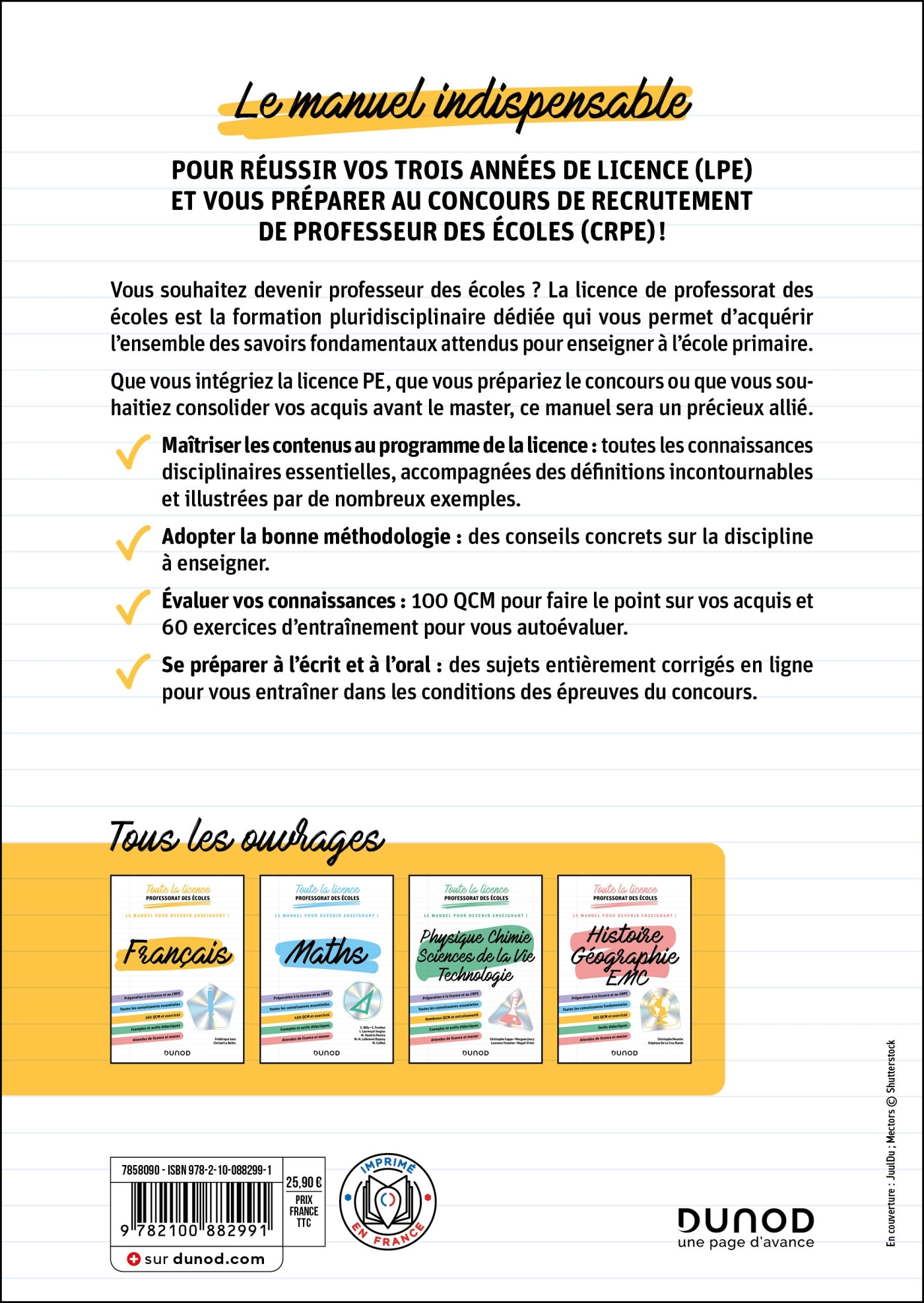 Toute la licence Professorat des écoles - Français - Frédérique Saez, Christel Le Bellec - DUNOD