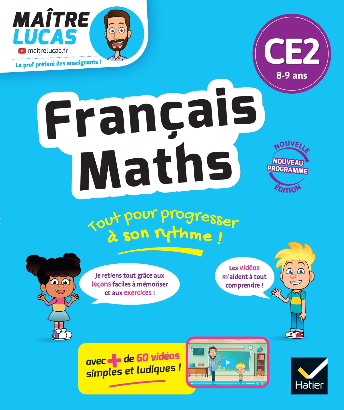 Français et Maths CE2 - Nouveau programme - Cahier de soutien avec des vidéos - Bénédicte Idiard, Maître Lucas - HATIER