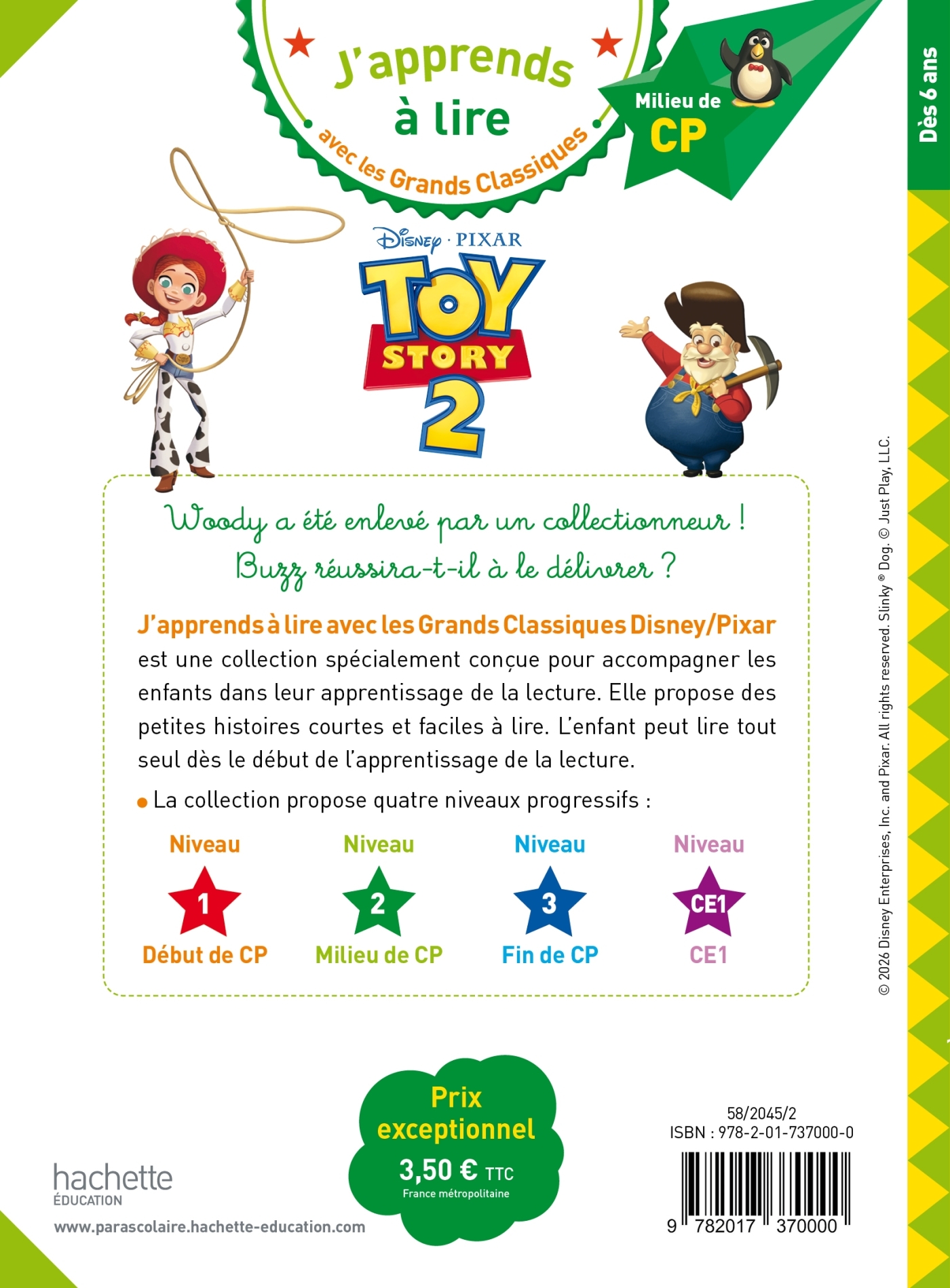 Disney - Toy Story 2, CP niveau 2 - Isabelle Albertin - HACHETTE EDUC