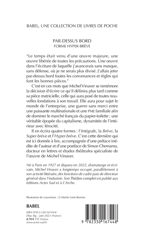Par-dessus bord - Michel Vinaver, Simon Chemama - ACTES SUD