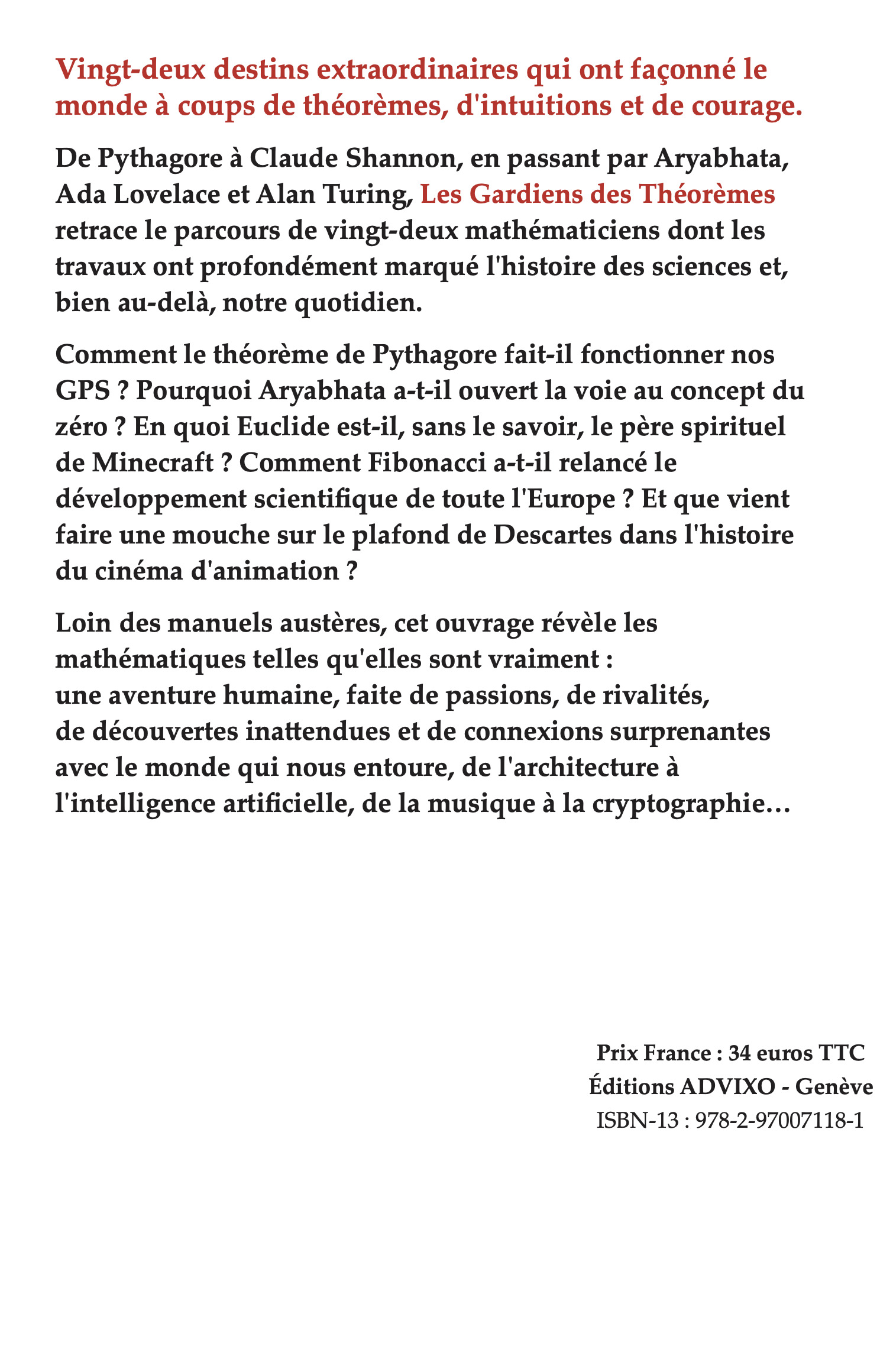 Les gardiens des théorèmes - Tiffanie CARLIER, franck franchin, franck cappi - ADVIXO