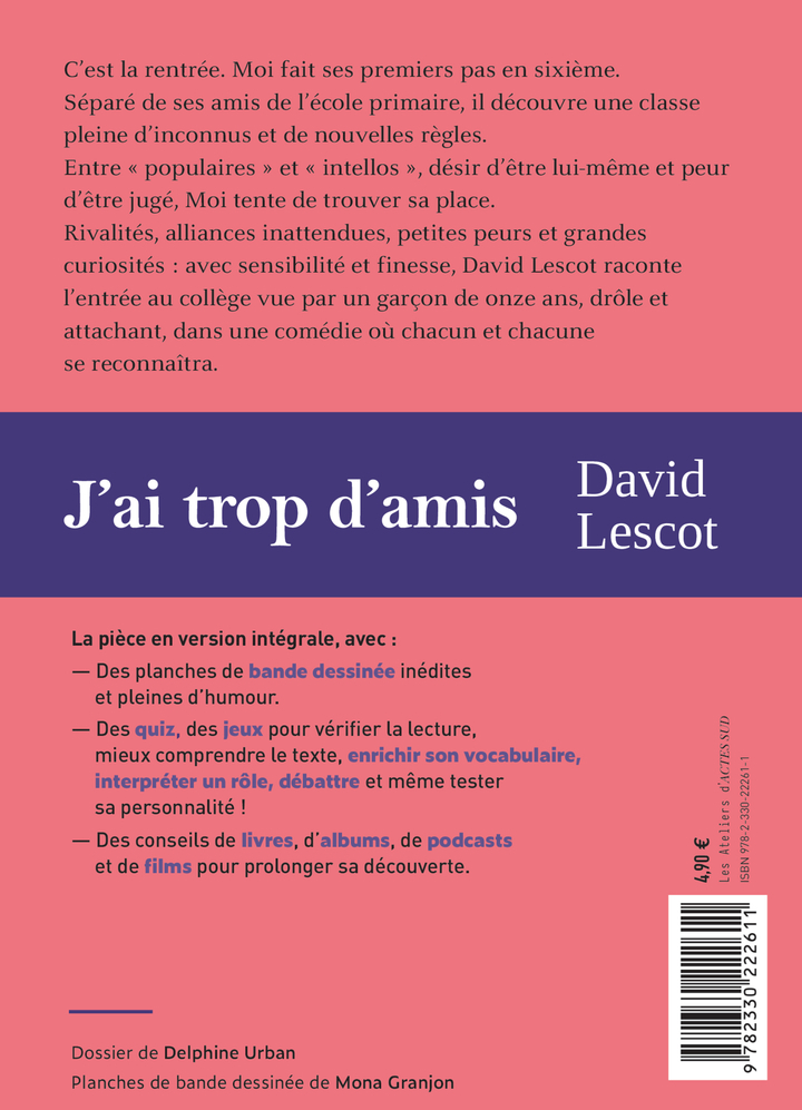 J'ai trop d'amis - David Lescot, Delphine Urban - ACTES SUD