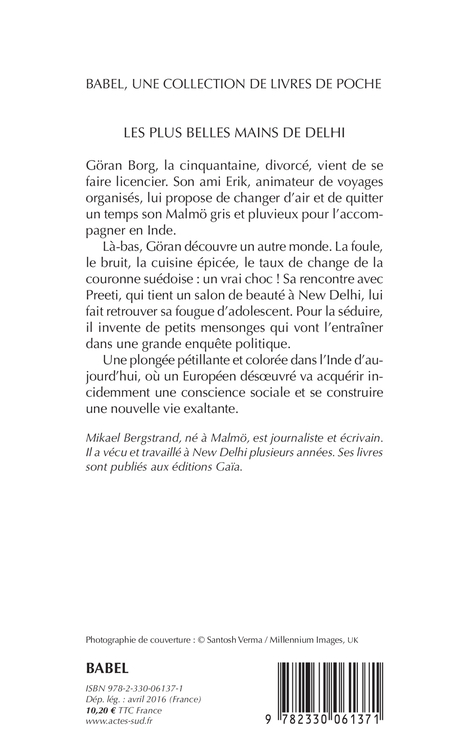 Les Plus Belles Mains de Delhi - Mikael Bergstrand - ACTES SUD