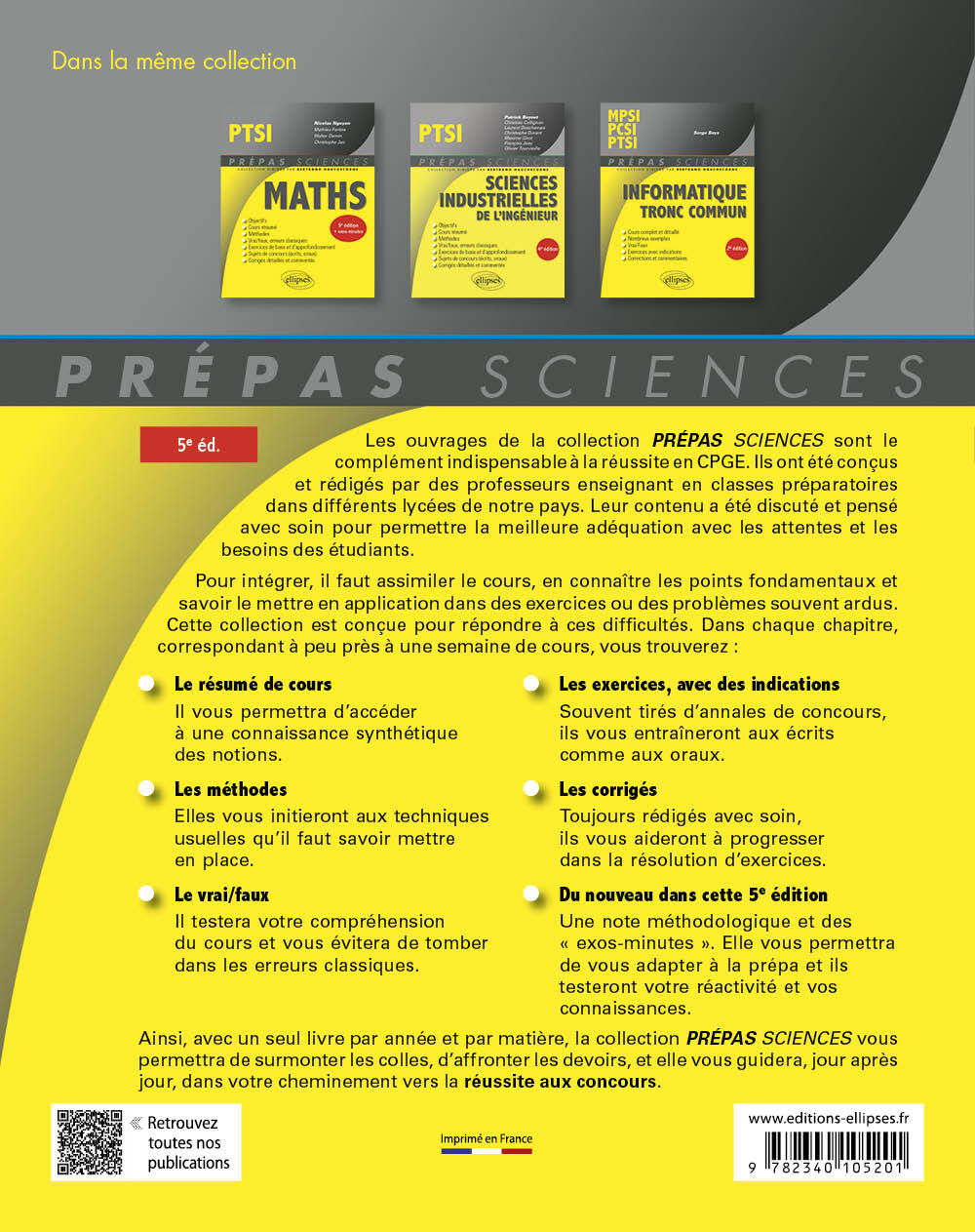 Physique-Chimie PTSI - Thierry Finot, Elsa Choubert, Sébastien Fayolle, David Legrand, Vincent Parmentier, Nicolas Tancrez, Bertrand Hauchecorne - ELLIPSES