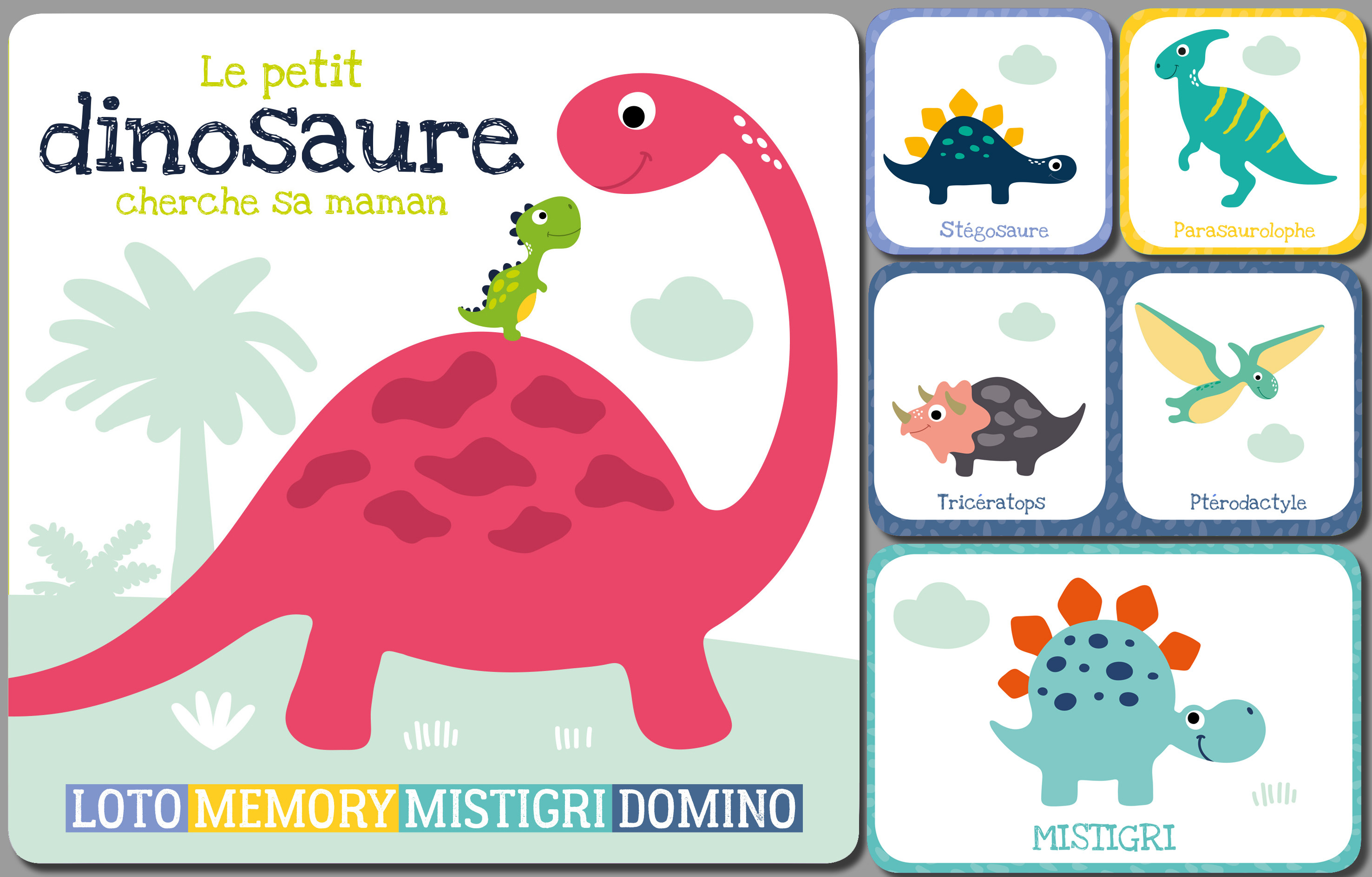 MES PREMIERS JEUX DE CARTES - LE PETIT DINOSAURE CHERCHE SA MAMAN -  IDEES BOOK CREATIONS - 1 2 3 SOLEIL