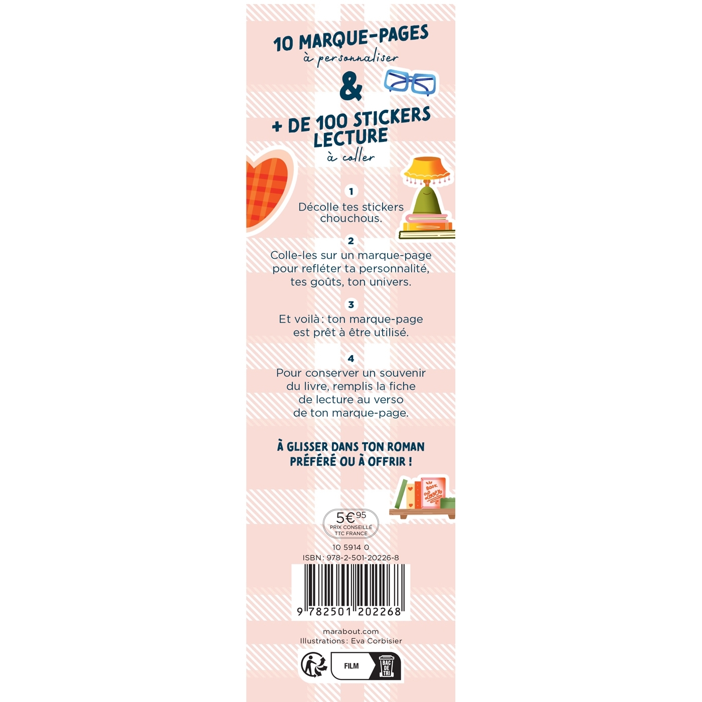 Marque page stickers - Lecture - Audrey Tribot - MARABOUT