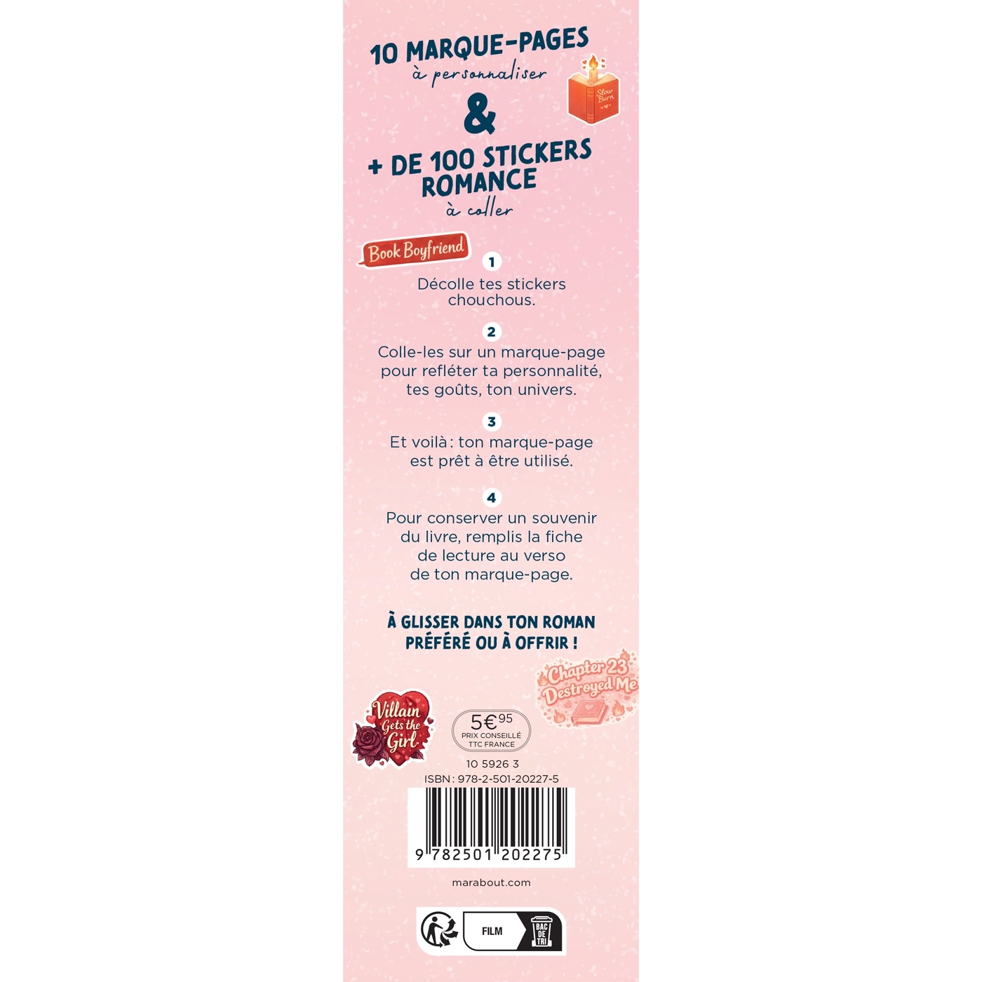 Mes marque page stickers - Romance -   - MARABOUT