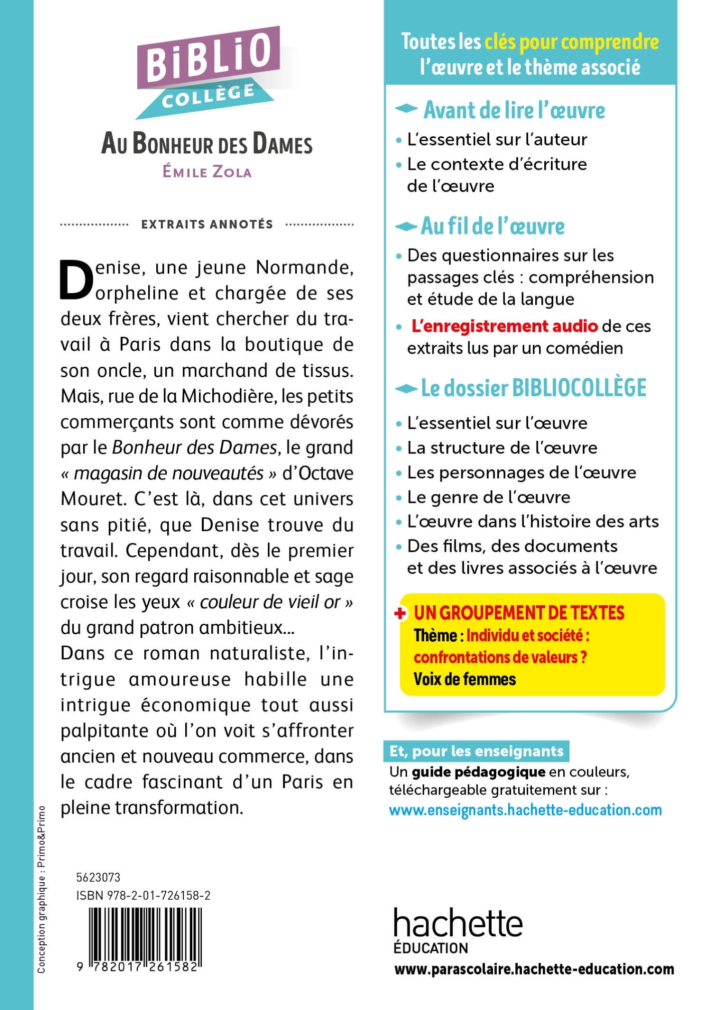 BiblioCollège - Au bonheur des dames, Zola - Isabelle Lisle, Émile Zola - HACHETTE EDUC