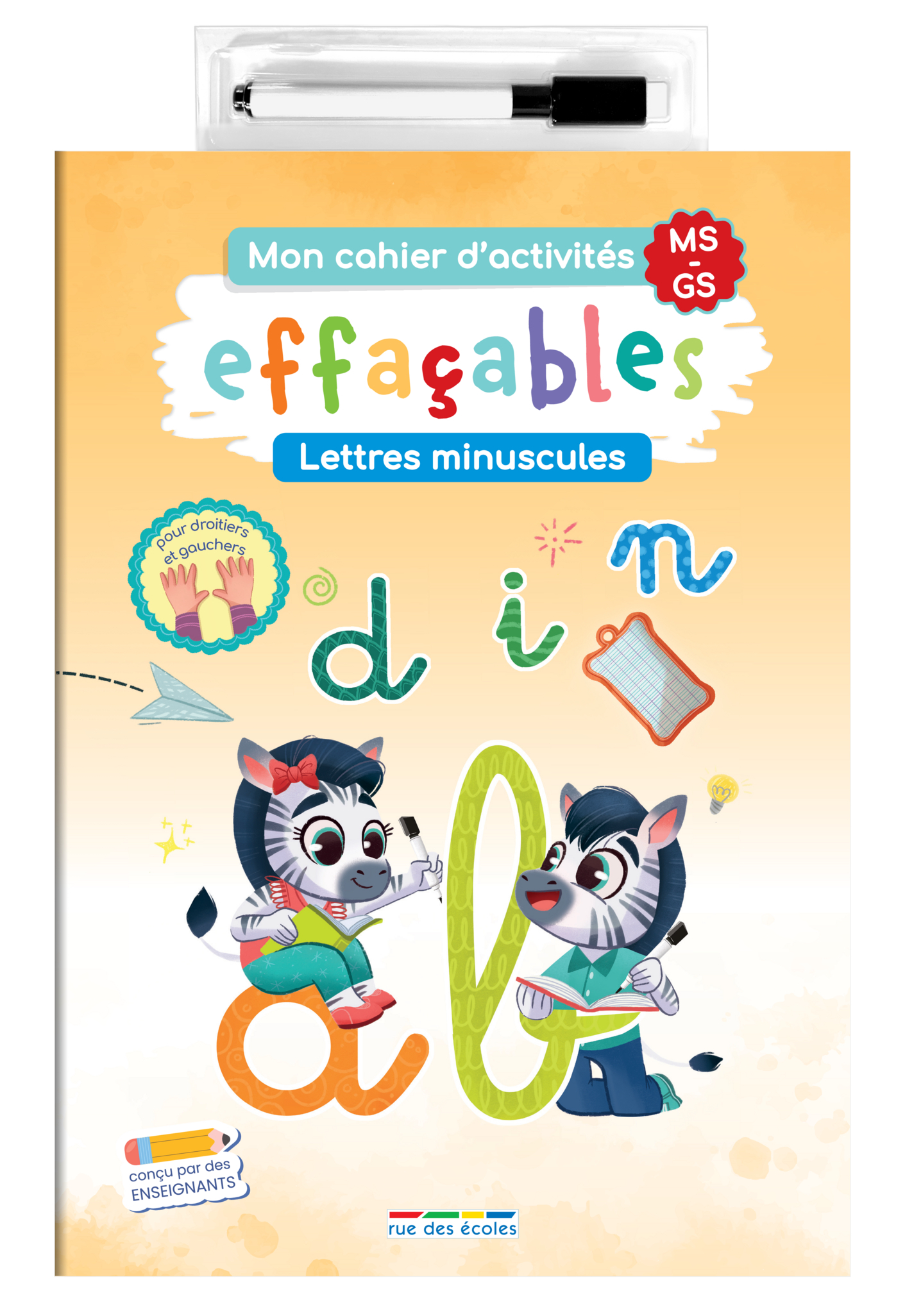 Mon cahier d'activités effaçables - Lettres minuscules MS-GS - Camille  Denoël - RUE DES ECOLES