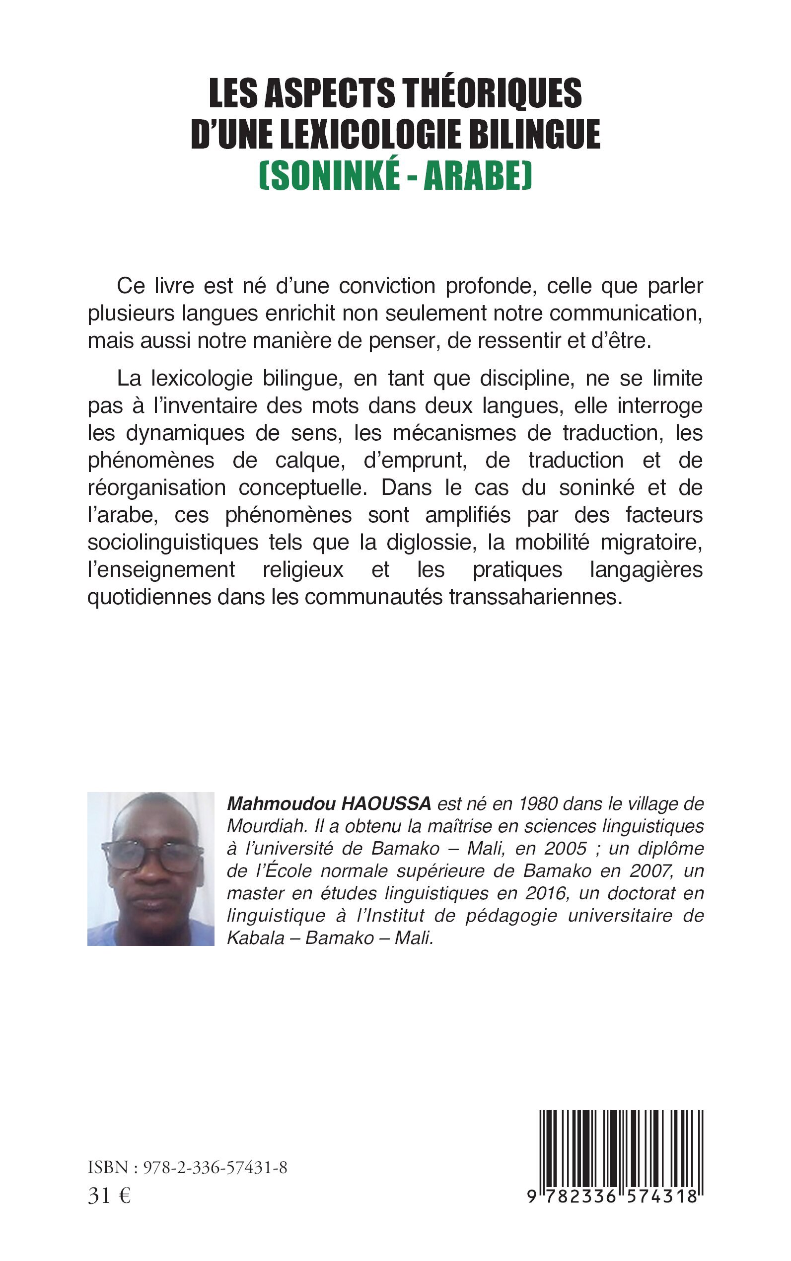 Les aspects théoriques d’une lexicologie bilingue - Mahmoudou Haoussa, Omar Sylla - L'HARMATTAN