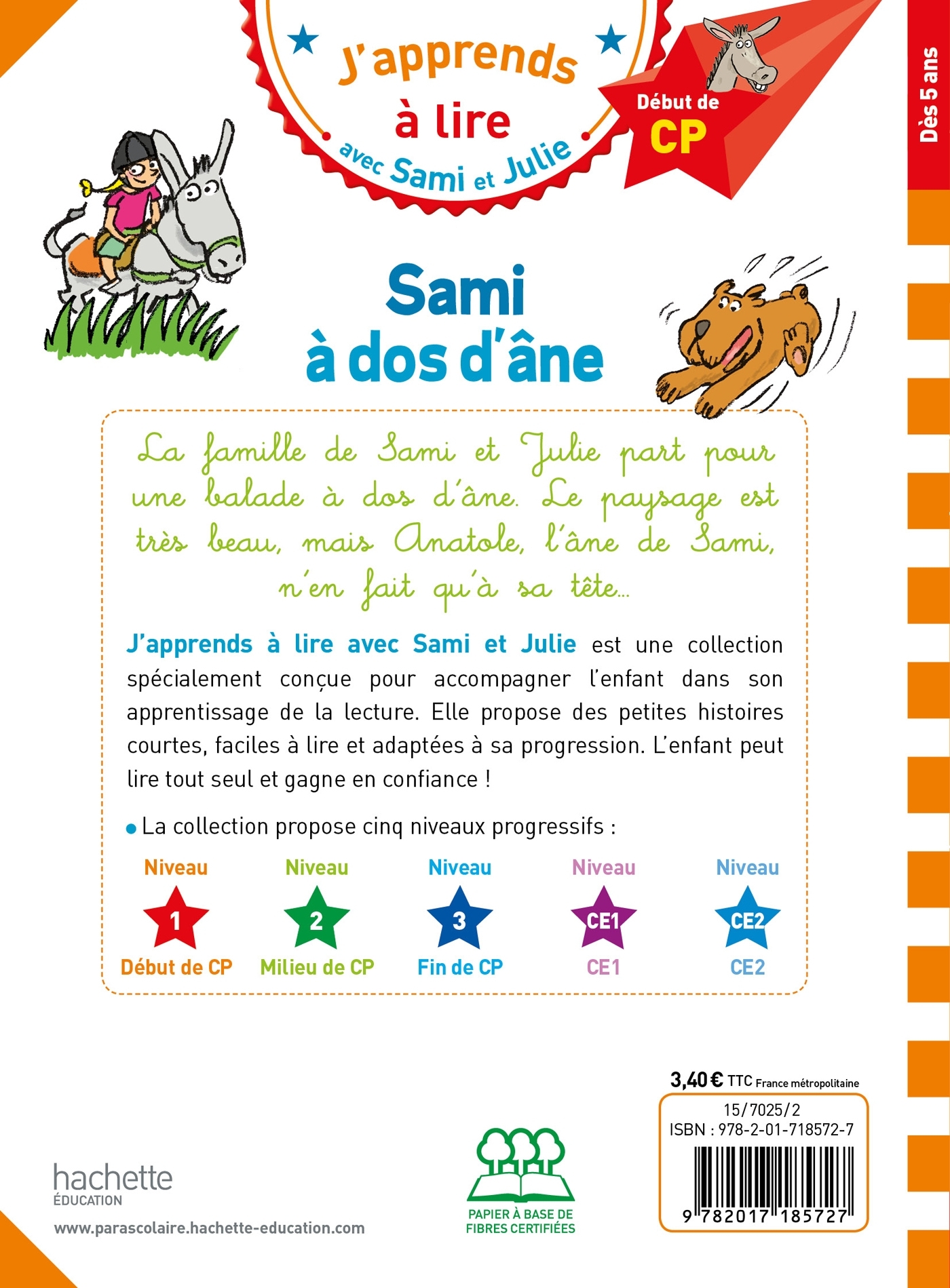 Sami et Julie CP Niveau 1 Sami à dos d'âne - Sylvie Baudet - HACHETTE EDUC