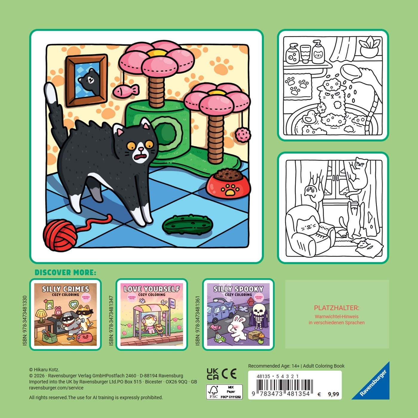 Naughty Cats - Cozy Coloring -  HIKARU KOTZ, Hikaru Kotz - RAVENSBURGER