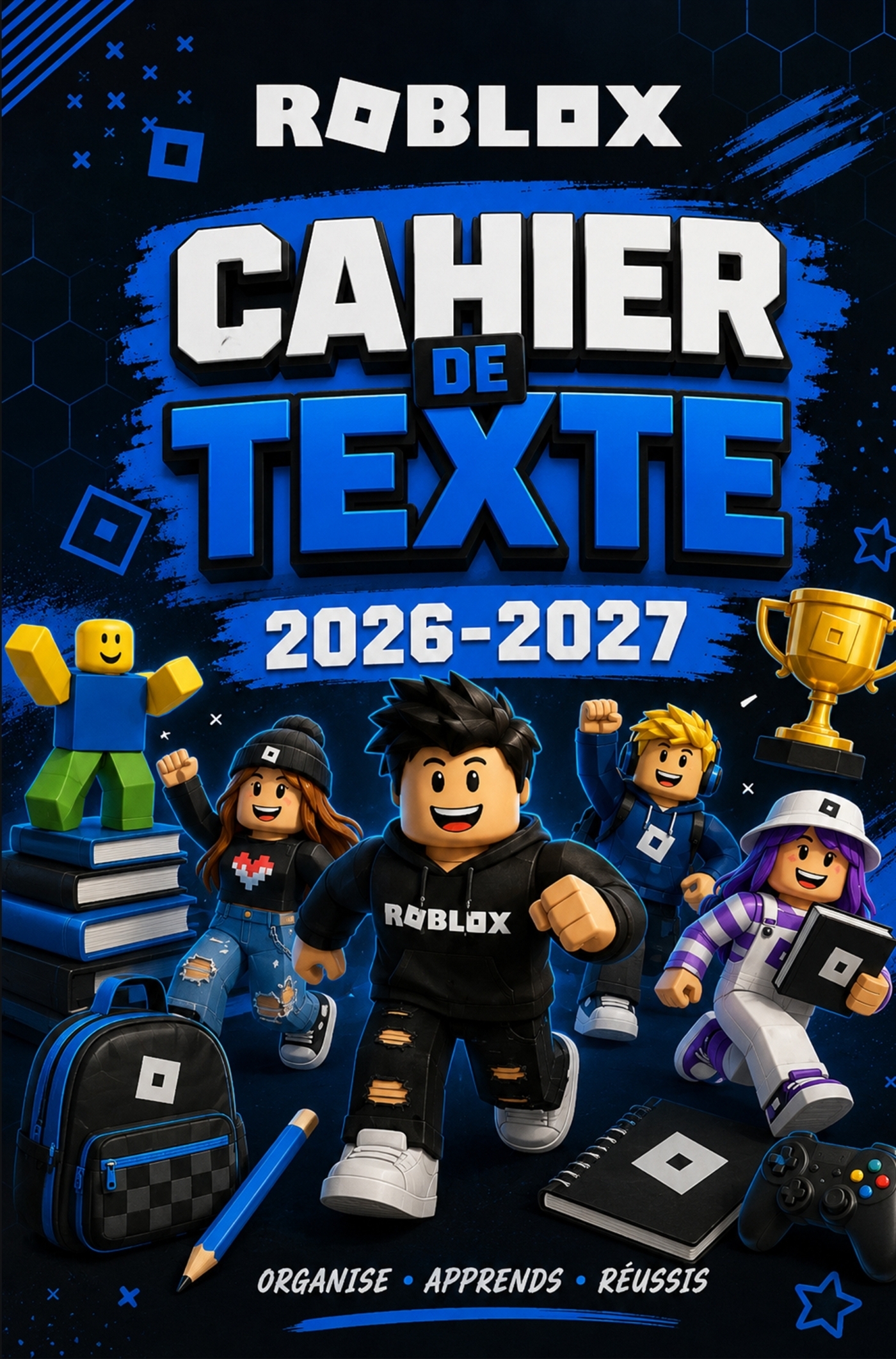 Cahier de Texte 2026-2027 Roblox Organisateur scolaire ludique pour noter les devoirs, les leçons - Adam Veum - BOOKMUNDO