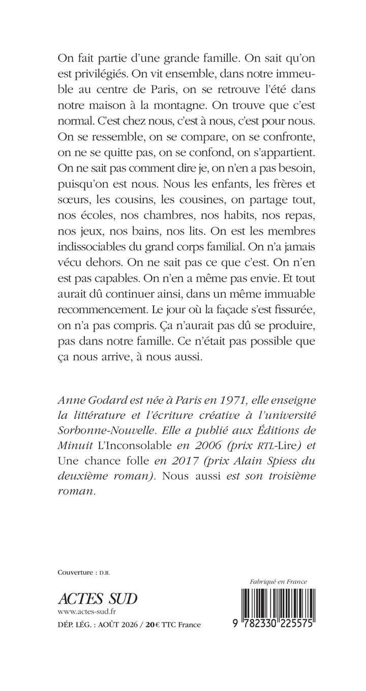 Nous aussi - Anne Godard - ACTES SUD