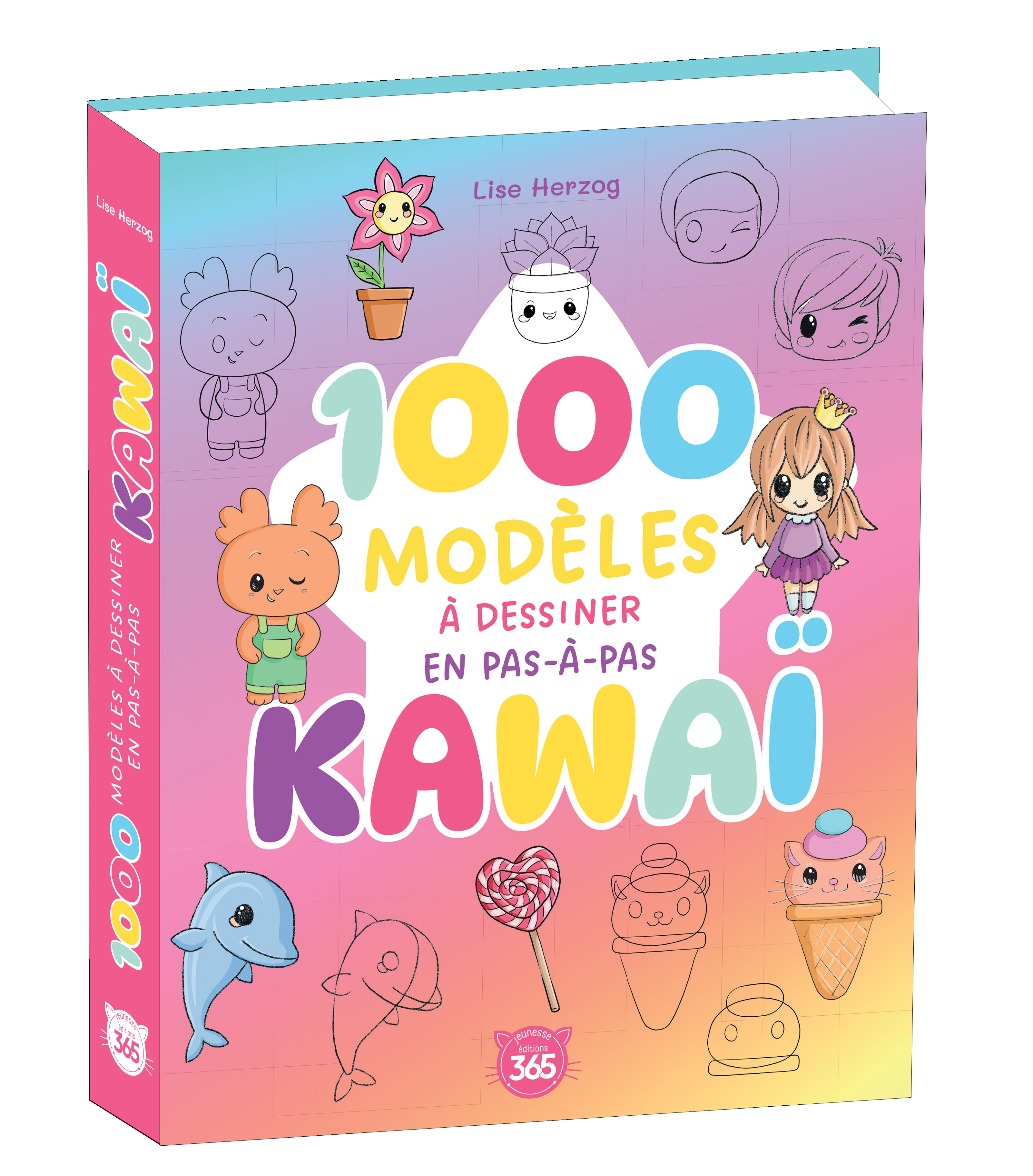 1000 modèles ultra-simples à dessiner en pas à pas Kawai -  - 365 PARIS