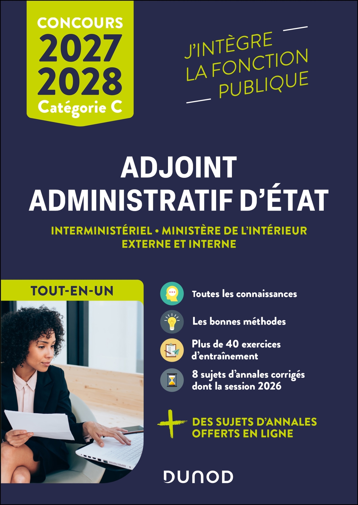 Concours Adjoint administratif d'Etat - 2027-2028 - Externe et interne - Sylvie BEYSSADE, Audrey Charmont, Stephen Lédé, Corinne Pelettier, Marie-Virginie Speller - DUNOD