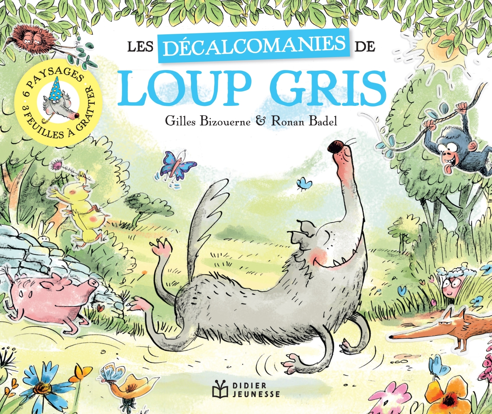 Loup gris en décalcomanies - Gilles Bizouerne - DIDIER JEUNESSE