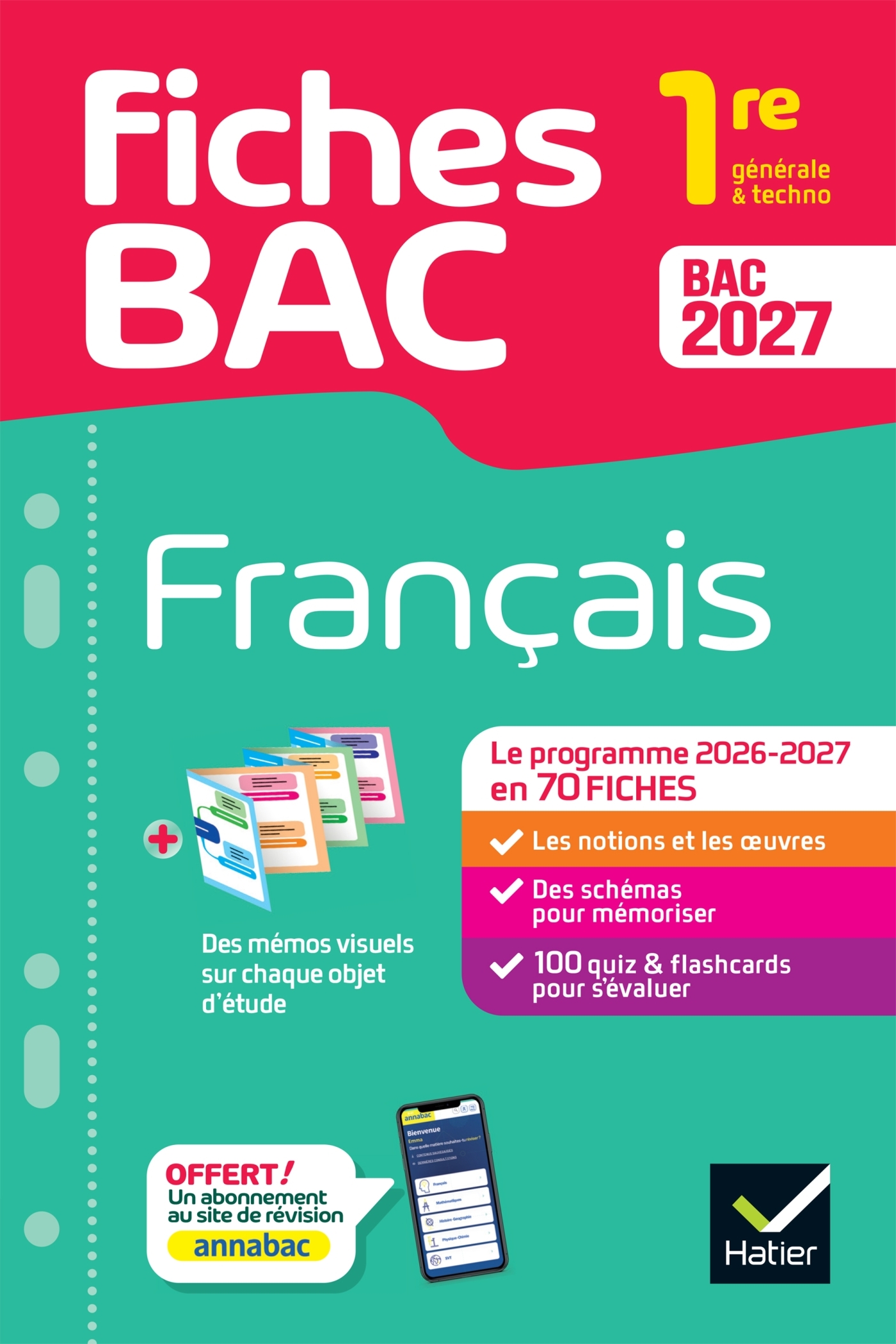 Fiches bac - Français 1re générale & techno Bac 2027 - Hélène Bernard, Denise Marechal, Sophie Saulnier, Swann Spies, Bérangère Touet, Laure Warot - HATIER