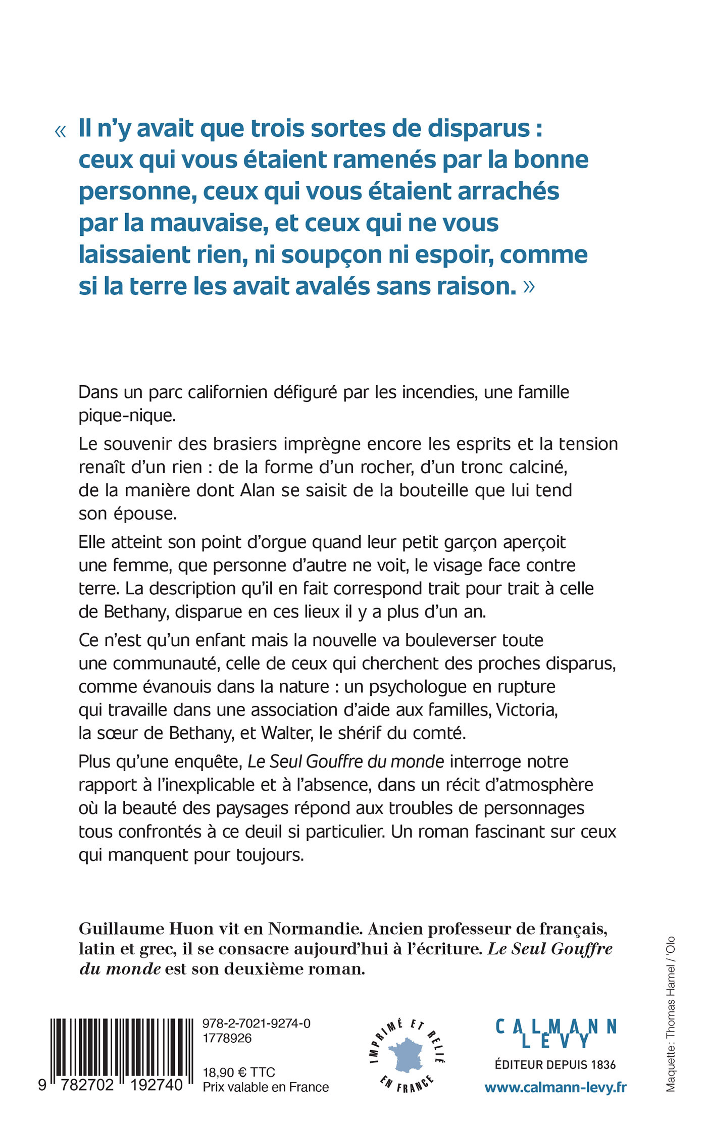 Le Seul Gouffre du monde - Guillaume Huon - CALMANN-LEVY