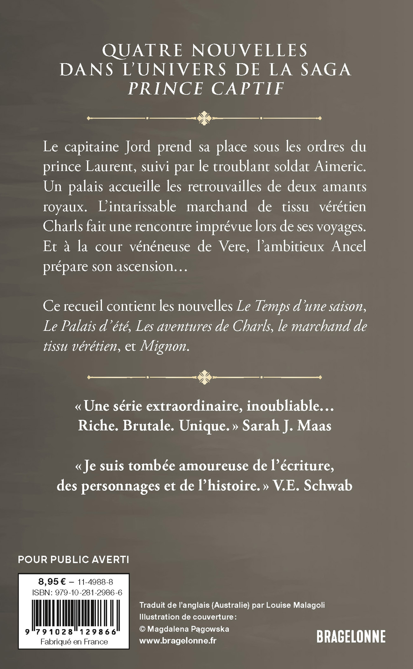 Prince captif : Le Palais d'été et autres nouvelles - C.S. Pacat - BRAGELONNE