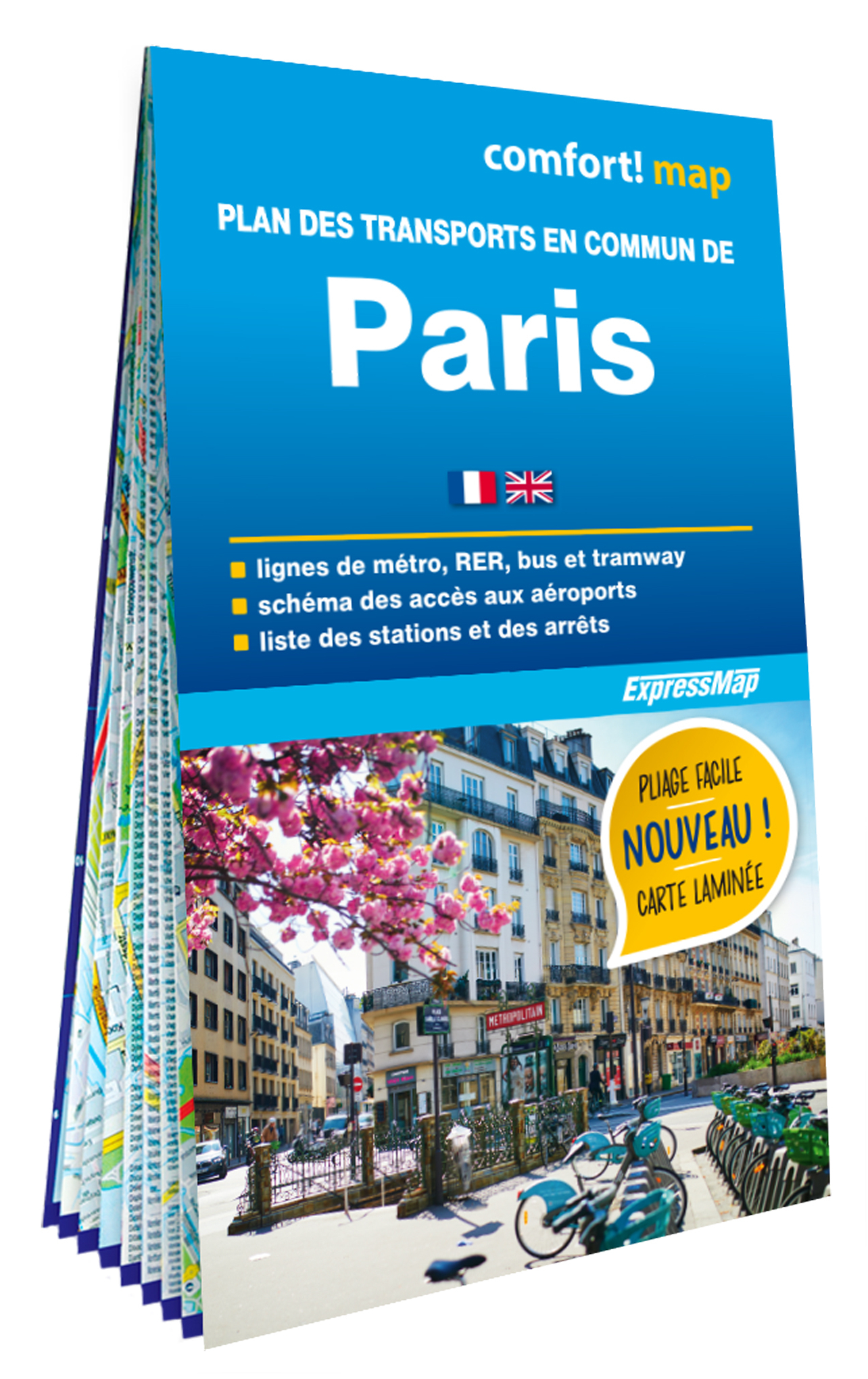 Plan des transports en commun de Paris (carte format poche laminée - plan de ville) -  - EXPRESSMAP