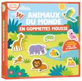 Animaux du monde en gommettes mousse